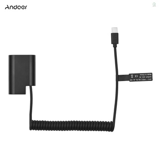 Andoer Dmw-Dcc12 อะแดปเตอร์คัปเปลอร์แบตเตอรี่ดัมมี่ Usb-C Blf19 พร้อมสายเคเบิล Usb Type-C แบบเปลี่ยน สําหรับกล้อง Panasonic Lumix Dmc-Gh5 Gh5S Gh5M Gh4 Gh4K Gh3 Gh3K G9