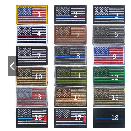 แผ่นแพทช์ธง USA ลายธงชาติทหาร ลายทาง สีฟ้า สําหรับเสื้อผ้า