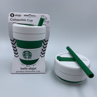 Starbucs x Stojo Collapsible Cup 🥤แก้วสตาร์บัคแบบพับ พร้อมถุงผ้า