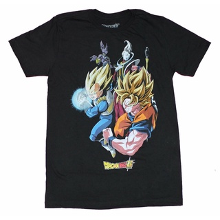 เสื้อยืดผ้าฝ้ายพิมพ์ลายขายดี Dragon Ball Z Super -ing Goku Vegetaus Whis Over Logo mens cotton classic fashion round ne