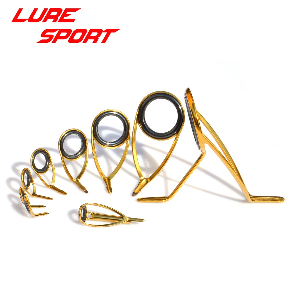 Luresport 9pcs ชุด KT8 KL25 KW30 คู่มือ MN8 กรอบเหล็กทองด้านบนคู่มือ Rod Building ส่วนประกอบซ่อม DIY อุปกรณ์เสริม