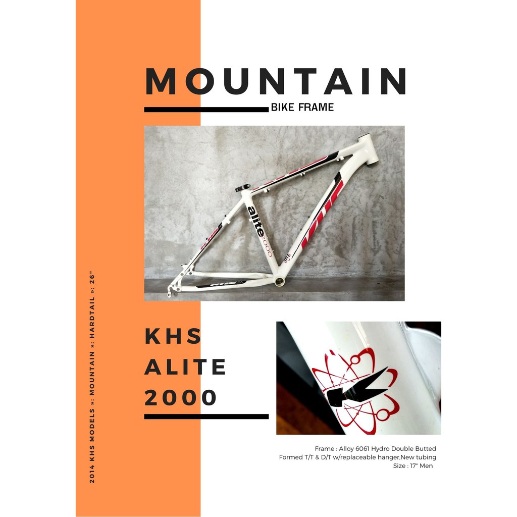 เฟรมจักรยานเสือภูเขา KHS ALITE 2000 Frame For wheel size 26" ลดราคาล้างสต๊อก Clearance Sale