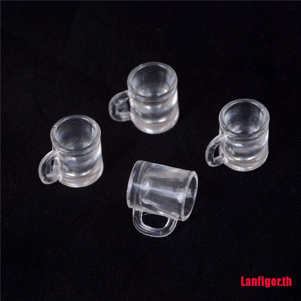 T 4 pcs 1//12 Doll house Miniature kitchen tableware plastic beer mug glass cups
