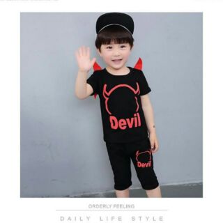 ชุดเซ็ทหนุ่มน้อย Little Devil เสื้อ+กางเกง