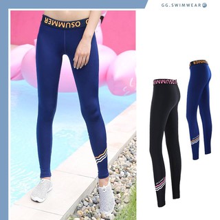 [ผญ] กางเกง ว่ายน้ำ ขายาว เอวสูง กันยูวี High Waist Leggings GG.SWIMWEAR OSUMMER