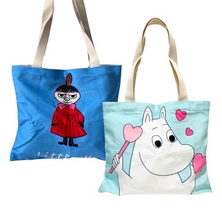 กระเป๋าผ้าแคนวาสมูมิน พิมพ์ลาย Moomin Shopping Bag Printed Canvas Shoulder Bag Handbag