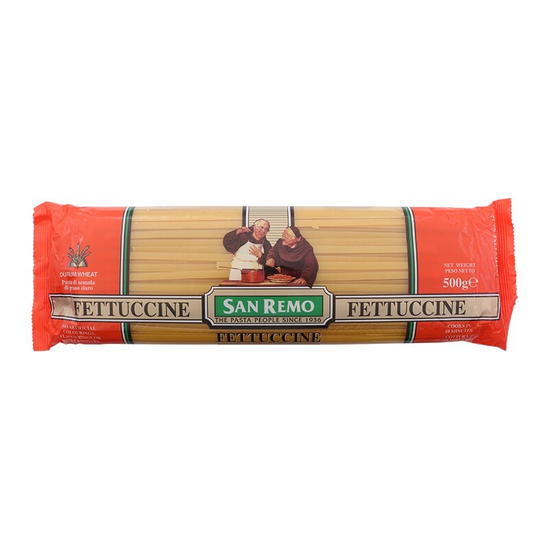 ซานรีโมพาสต้าเฟตตูชินี 500กรัม San Remo Pasta Fettuccine 500g.