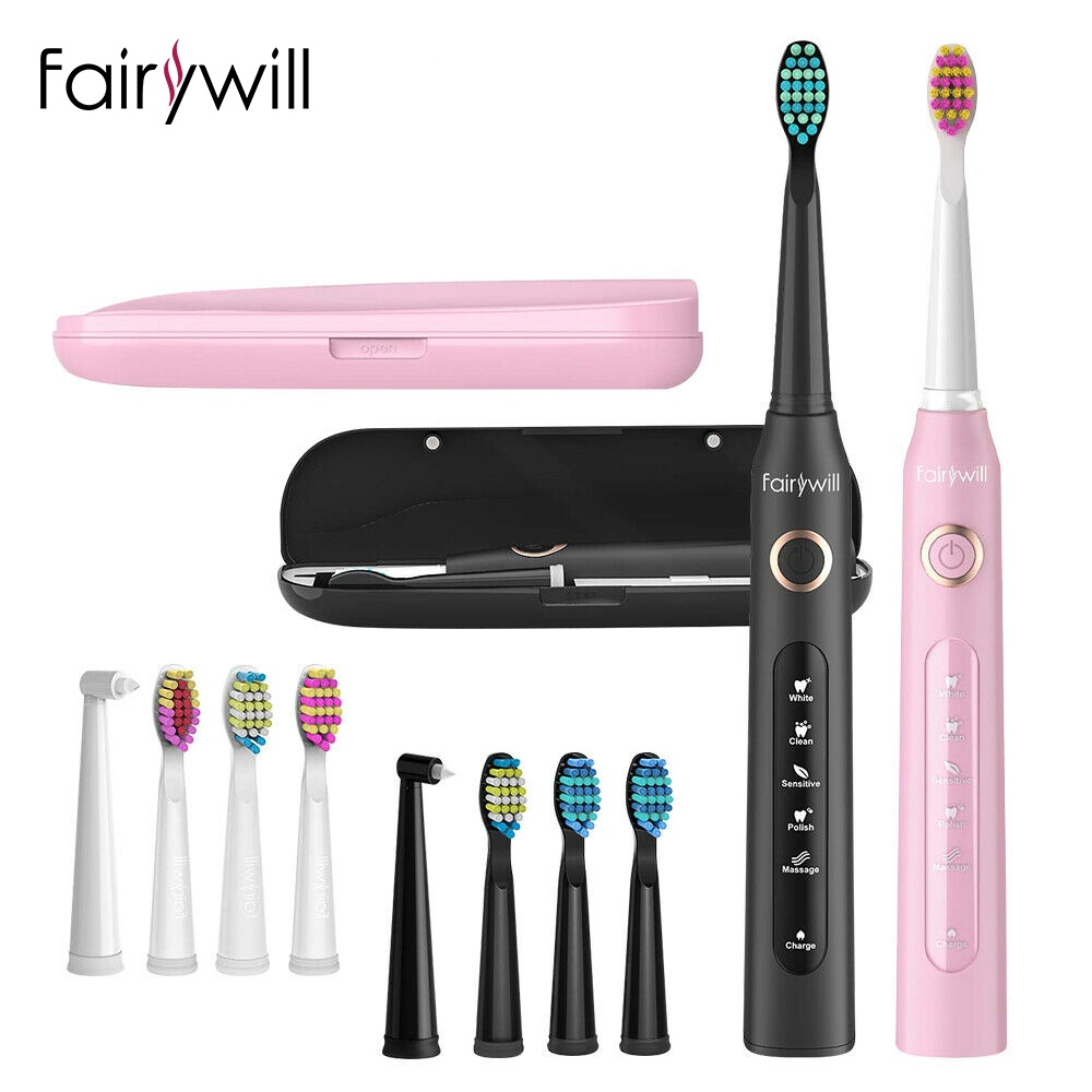 Fairywill Sonic Electric Toothbrush Rechargeable Smart Timer 5 Modes