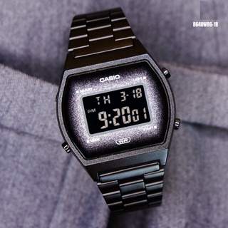 นาฬิกา Casio รุ่น B640WBG-1B นาฬิกผู้หญิง สายแสตนเลสสีดำ หน้าปัดกลิตเตอร์ วิ้งๆ  - ของแท้ 100% รับประกัน 1 ปีเต็ม