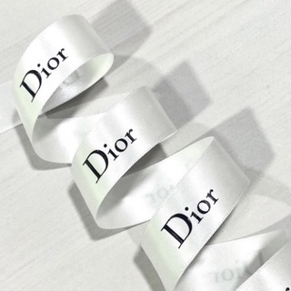 ‼️ริบบิ้นดิออร์แท้ Dior Ribbon ริบบิ้นขาวโลโก้ดำ กว้าง 2 ซม‼️ ไม่รวมถุง