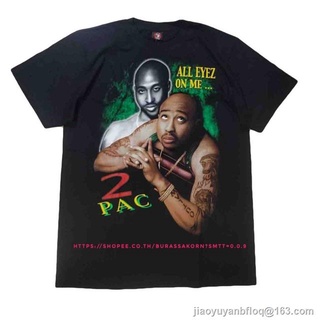 ผ้าฝ้าย 100% เสื้อวง 2Pac Hip Hop T-shirt เสื้อยืดวง 2Pac Tupac S-3XL