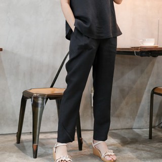 Candith - Black Trousers Linen กางเกงลินินสีดำ ผ้าดี ทรงสวย เข้ารูป ใส่ได้ทั้งงานCasaul หรือ office ก็ได้