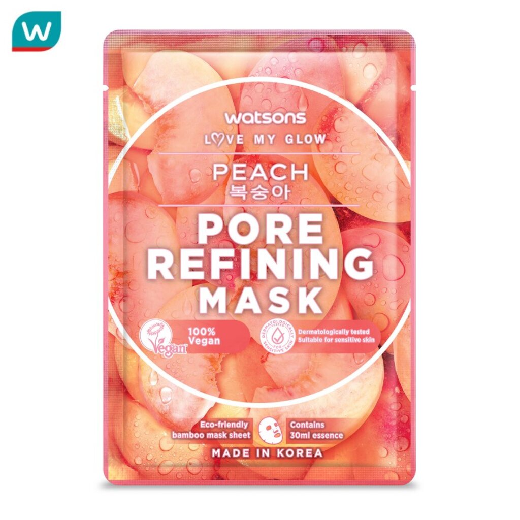 Watsons วัตสัน พีช พอร์ รีไฟน์นิ่ง มาสก์ 1แผ่น.