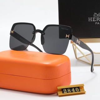 ใหม่ Hermes แว่นตากันแดด ขอบครึ่ง ทรงสี่เหลี่ยม ไล่โทนสี หรูหรา สไตล์ฮิปฮอป สําหรับผู้ชาย และผู้หญิง Uv400