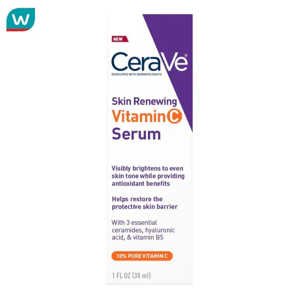 Cerave เซราวี สกิน รีนิววิ่ง วิตามินซี เซรั่ม 30 มล. เซรั่มบำรุงผิวหน้า วิตามินซีเข้มข้น 10