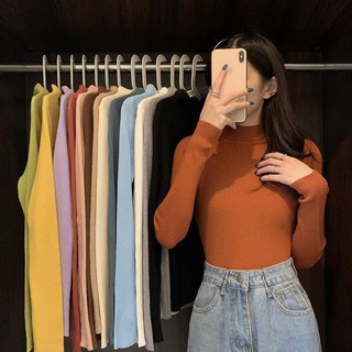 🧥เสื้อไหมพรมแขนยาว เสื้อคอเต่า มี 15 สี ให้เลือก ฟรีไซส์🧥