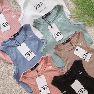 ✨✨𝑁𝑒𝑤 𝐶𝑜𝑙𝑙𝑒𝑐𝑡𝑖𝑜𝑛 ✨✨  Crop zara กล้ามแขนเว้าผ้าร่อง