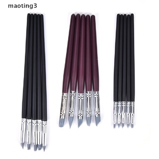 [maoting3] แปรงปากกาซิลิโคน สีเทา สําหรับตกแต่งเล็บเจล UV 5 ชิ้น