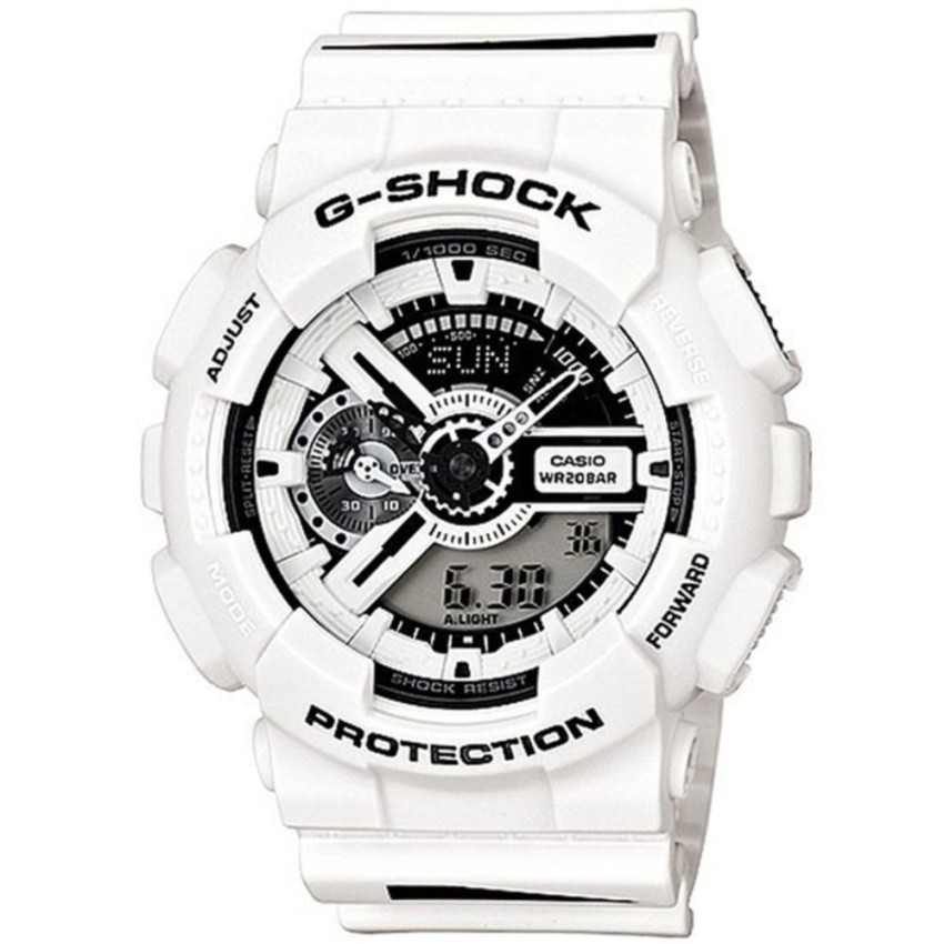 Casio G-shock นาฬิกาข้อมือผู้ชาย สายเรซิ่น รุ่น GA-110MH-7A X MAHARISHI LIMITED EDITION - สีขาว/ดำ