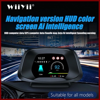 ใหม่ P19 OBD2+GPS+Navigation Smart Version หน้าจอ OBD On-Board HUD แรงดันเทอร์โบ สําหรับรถยนต์ 2021