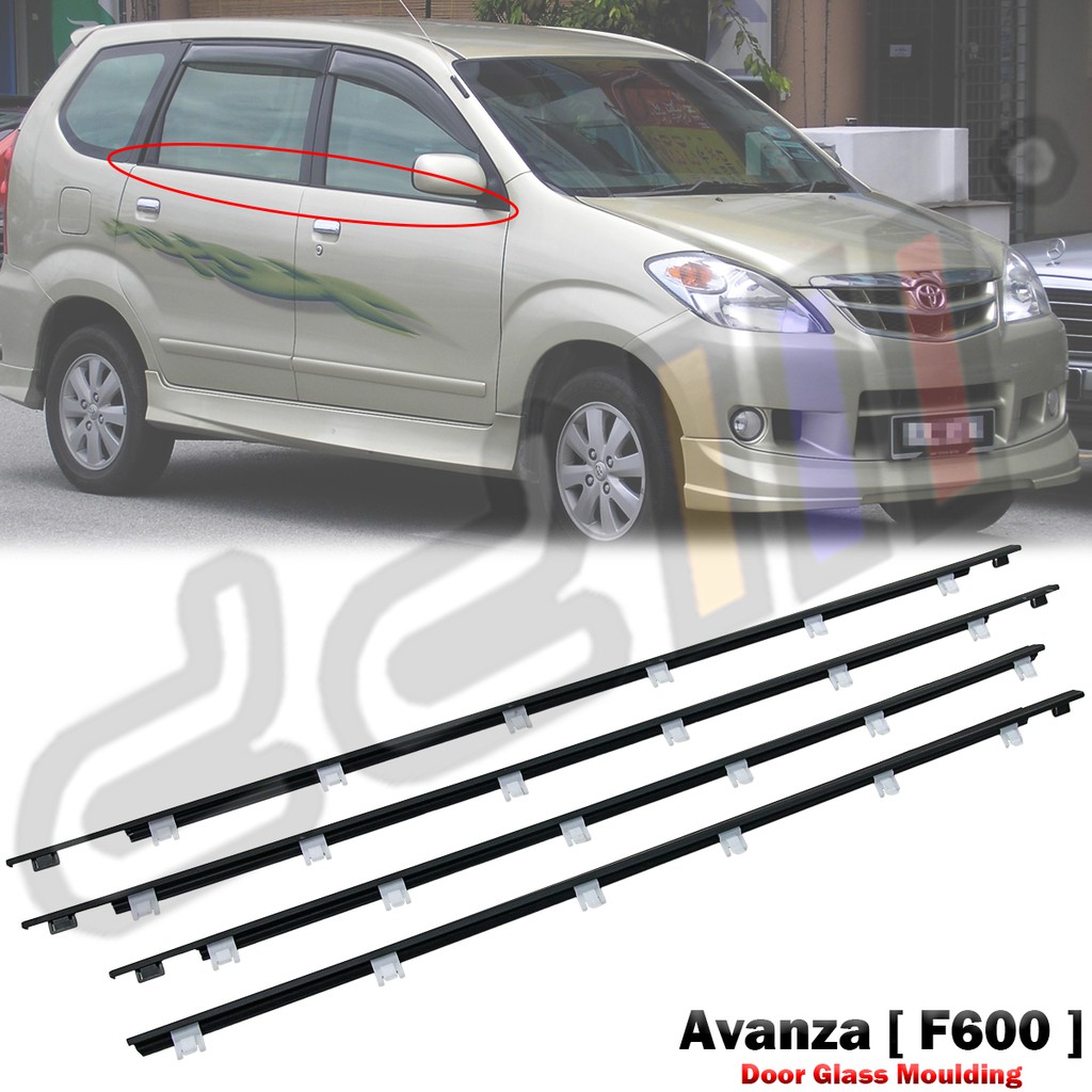 กระจกประตูด้านนอก Moulding Window Trim สําหรับ Toyota Avanza F600 1st Gen 2003-2011 Pintu ซับใน