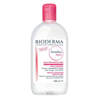 Bioderma Sensibio H2O Micelle for Sensitive Skin 500ml. ผลิตภัณฑ์เช็ดเครื่องสำอาง สูตรน้ำ ชนิดไม่ต้องล้างออก