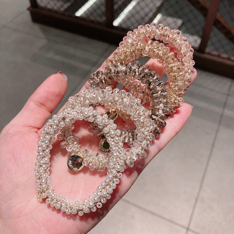 Ins แฟชั่น คริสตัล ยางรัดผม สร้อยข้อมือ ยางรัดผม ใช้คู่ หวานแหวว มุก ยางรัดผม ญี่ปุ่น เกาหลี ยอดนิยม ยางรัดผม คริสตัลหวาน ยางรัดผมเวอร์ชั่นเกาหลี
