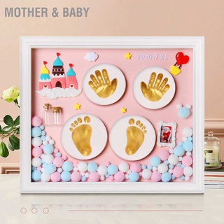 Mother &amp; Baby Baby Handprint Footprint Makers Kit Cartoon Newborn Picture Frame Keepsake Decoration Gift