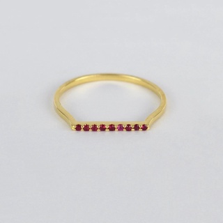 แหวนทองคำแท้ 18K สี White Gold ฝัง Ruby ทับทิมแท้ พลอยมงคลประจำวันเกิดของผู้ที่เกิดวันอาทิตย์ เสริมพลัง อำนา และบริวาร