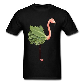 เสื้อยืดมังสวิรัติ Flamingo ดีไซน์เนอร์แปลกใหม่ดีไซน์น่ารักเสื้อเชิ๊ตบุรุษลายการ์ตูน Pink Flamingo