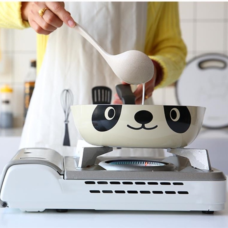 ☊Aluminum Alloy Frying Pan Japanese Maifan Stone Cookware Non-stick Large Wok Soup Pot Panda Flat Op