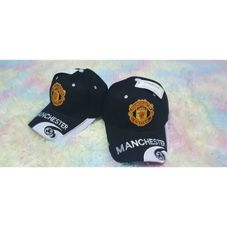 หมวกแก๊ปผ้าลายทีมบอลManchesterสีดำ