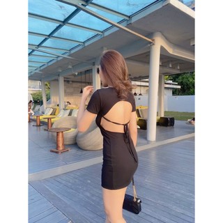 🎊🌈เดรสสั้น มินิเดรส เดรสโชว์หลัง เดรสเว้าหลัง เดรสรัดรูป🎊🌈