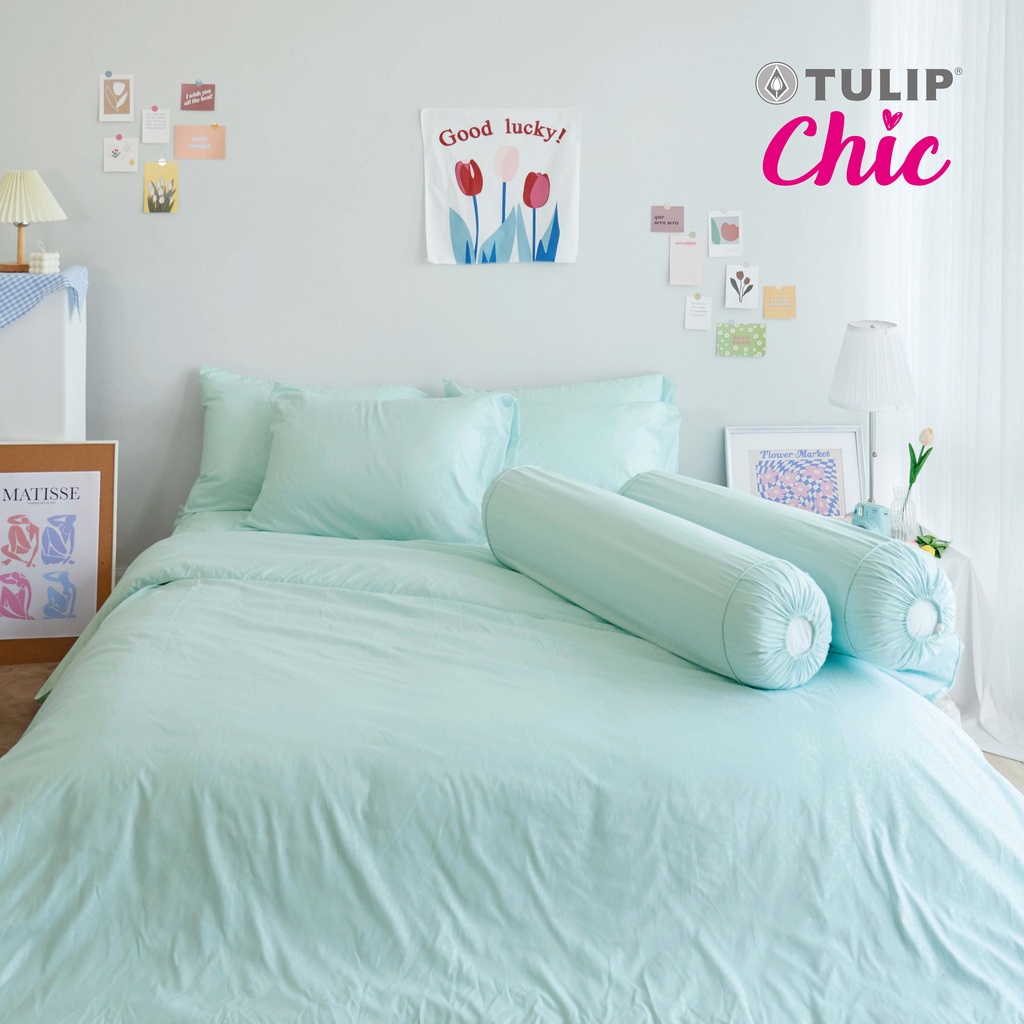 [ส่งฟรี] TULIP ชุดเครื่องนอน ผ้าปูที่นอน ผ้านวม รุ่น TULIP CHIC อัดลาย CHIC M02 สัมผัสนุ่ม สบายสไตล์มินิมอล