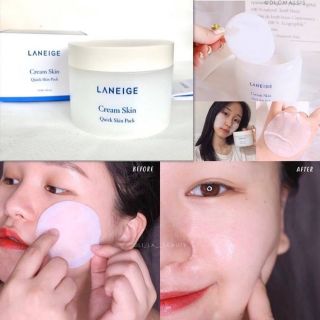 LANEIGE Cream Skin Quick Skin Pack แผ่นมาส์กบำรุงผิว 100 แผ่น ขนาด140 ml