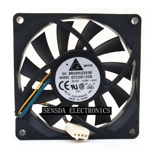 New for delta EFC0812DB 8CM 80MM 8015 8*8*1.5CM 80*80*15MM 12V 0.5A 4-wire PWM cooling Fan