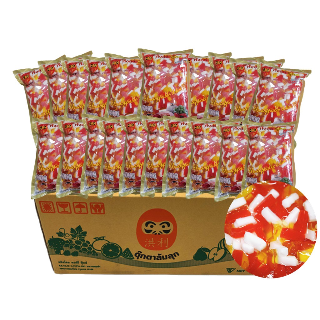 【สินค้าพร้อมส่ง】1ลัง（20ถุง）ฟรุตสลัดhongleefoodมุก บุก วุ้นพร้อมส่ง ไข่มุก​