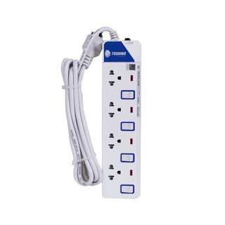 รางปลั๊กไฟ 4 ช่อง 4 สวิตซ์ TOSHINO ET-914 3 ม.  POWER STRIP 4 OUTLET 4 SWITCH TOSHINO ET-914 3M