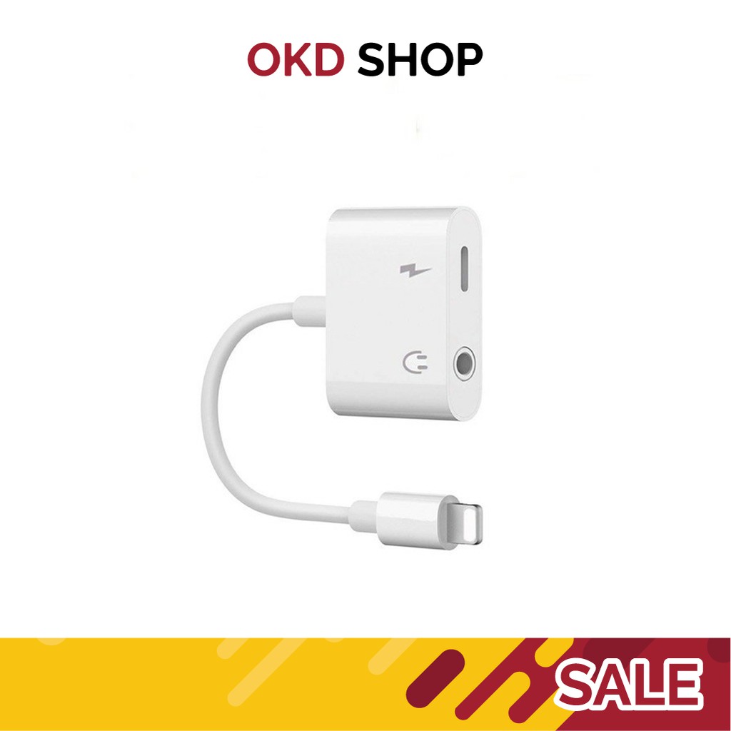 WUW X89 สายแปลง iPhone Lightning & AUX 3.5 mm อะแดปเตอร์ สำหรับ ชาร์จ และ ฟังเพลง พร้อมกัน