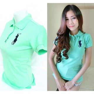 เสื้อโปโล สีเขียวมิ้นPOLO คอปก ชาย/หญิง มีเก็บปลายทางคะ