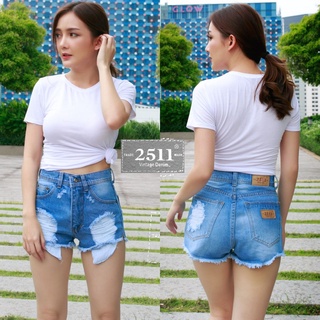 2511 Vintage Denim Jeans by GREAT กางเกงยีนส์ผญ กางเกงยีนส์ขาสั้นแต่งปลายลุ่ย ยีนส์ไม่ยืดเข้ารูปทรงสวย ใส่สบาย