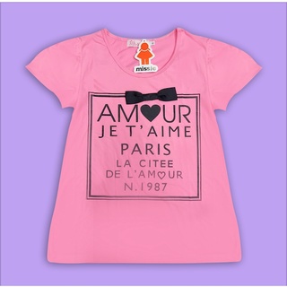 เสื้อยืดแขนสั้น ลำลอง ใส่สบายงานน่ารัก ลาย Amour