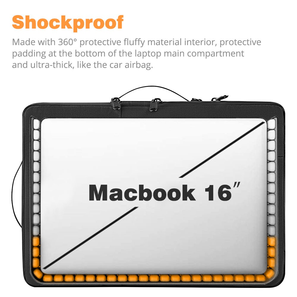 Wiwu สองชั้นแขน 13-14 นิ้วแล็ปท็อปกระเป๋าสําหรับคอมพิวเตอร์โน๊ตบุ๊ค Ultrabook MacBook Air/Pro กระเป๋าแล็ปท็อปกันน้ําพร้อมที่จับแบบพกพา - รูปที่ 5