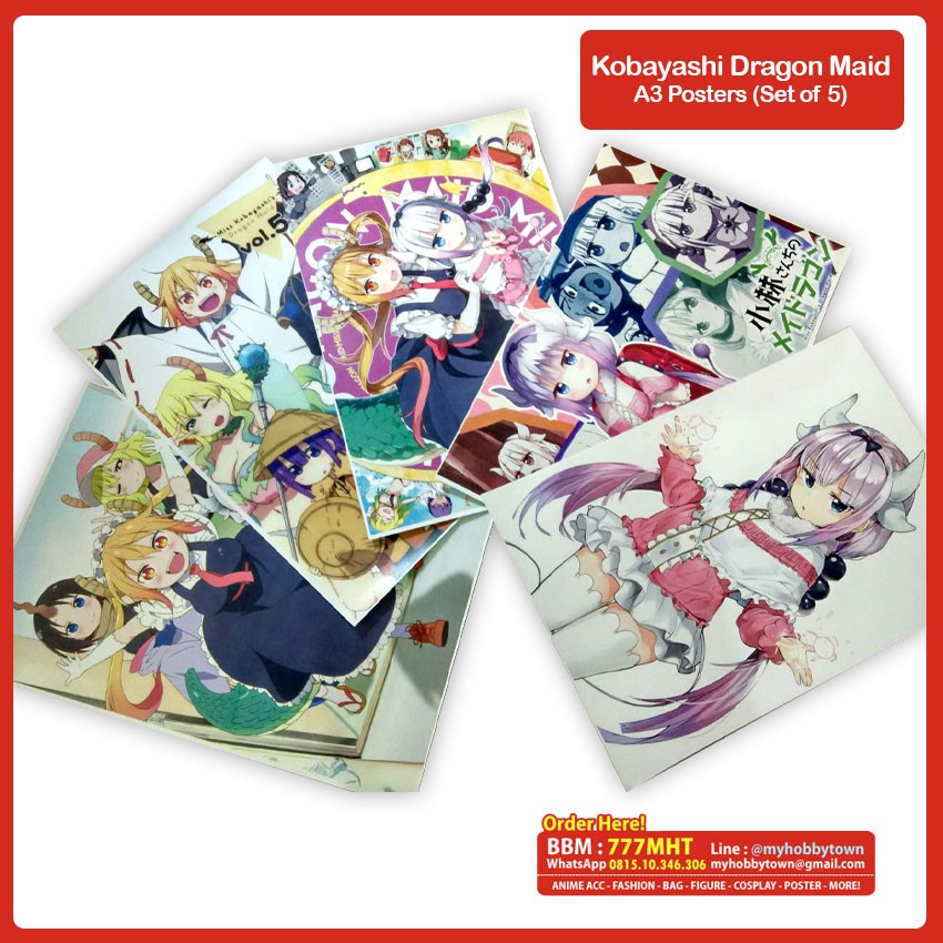 Kobayashi-san Chi no Maid Dragon Poster Set 5 ชิ้น