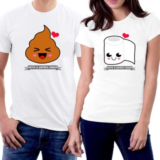 Sold per piece Were Perfect Match Couple Shirt Men Women Funny Naughty T-shirt Cotton Casual