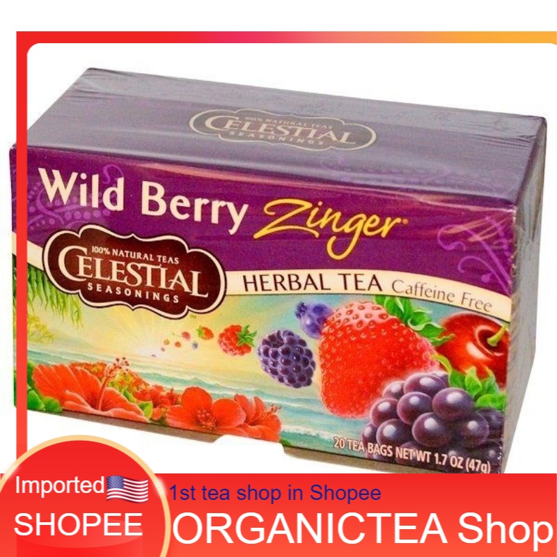 Celestial Seasonings Herbal Tea Caffeine Free Wild Berry Zinger 20 Tea ...