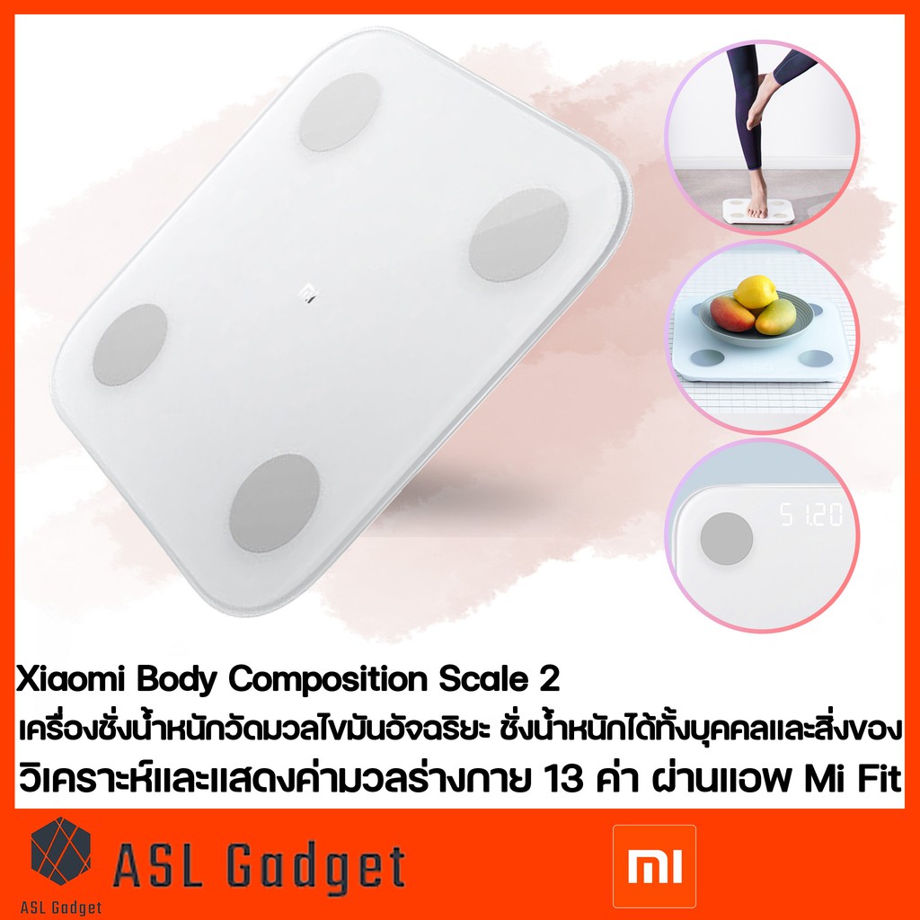 Xiaomi เครื่องชั่งน้ำหนัก วัดมวลไขมันอัจฉริยะ Body Composition Scale 2 ใช้หลักการทำงาน BIA วิเคราะห์และแสดงผลผ่าน Mi Fit