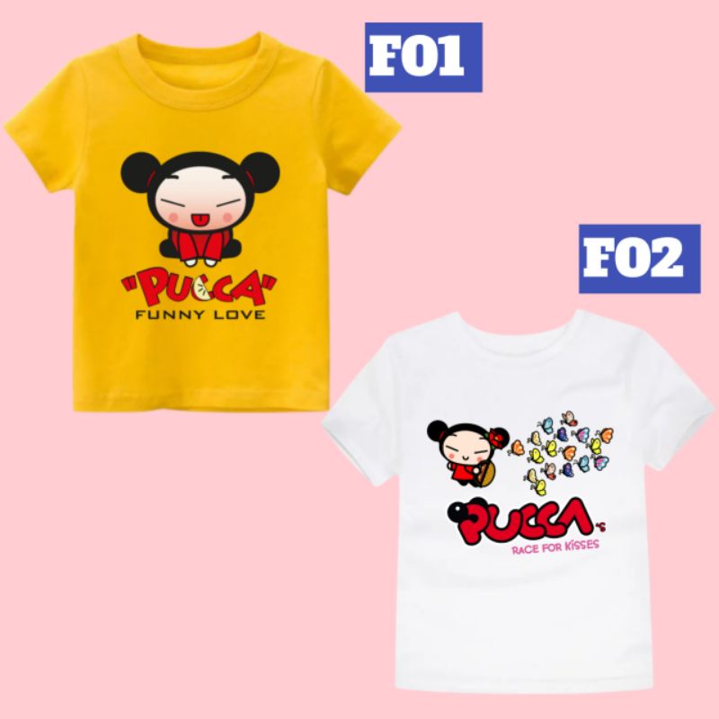 KATUN Pucca เสื้อยืดผ้าฝ้ายเด็กและผู้ใหญ่