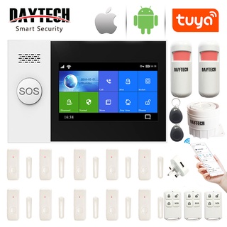 DAYTECH TUYA SMART APP ระบบเตือนภัย การรักษาความปลอดภัยบ้านแผง WIFI/GSM รองรับการควบคุมผ่านแอปมือถือ (TA04-KIT4)