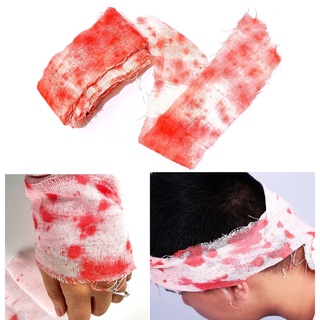 ผ้าพันแผลเปื้อนเลือด ผ้าก็อต ผ้าพันแผล พรอพฮาโลวีน เลือด ฮาโลวีน Blood stained gauze / Bandage / Halloween Costume